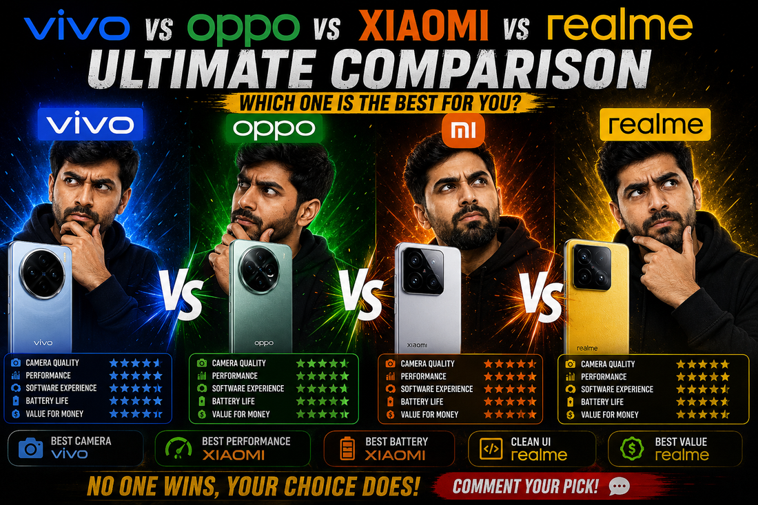 Vivo vs OPPO vs Xiaomi vs Realme: Ultimate Smartphone Brand Comparison 2026